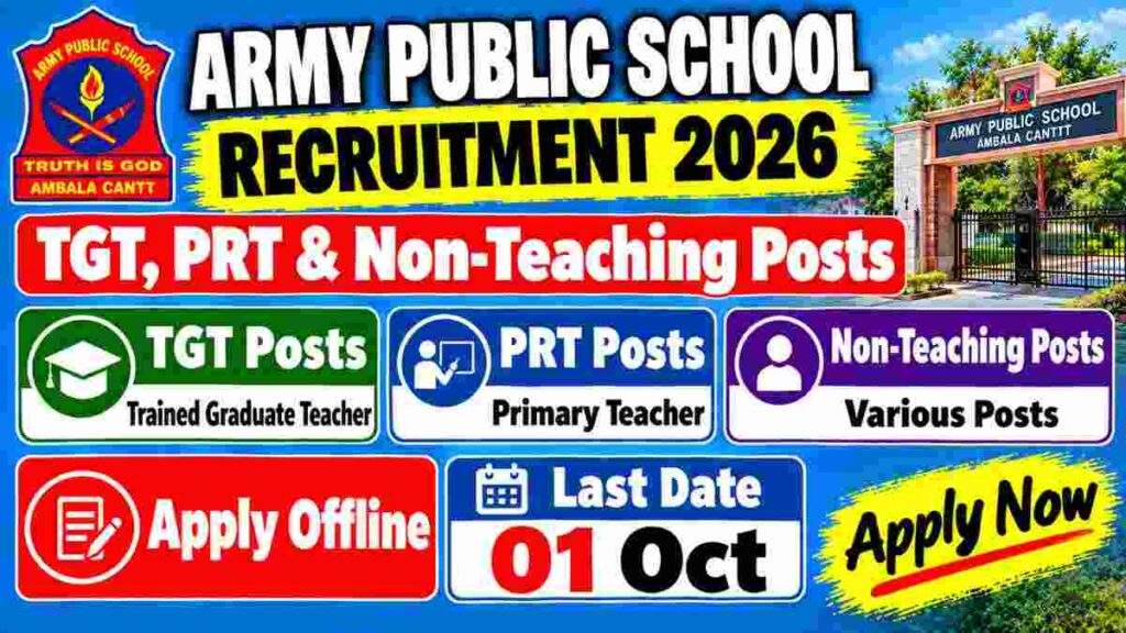 ARMY PUBLIC SCHOOL AMBALA CANTT RECRUITMENT 2026
