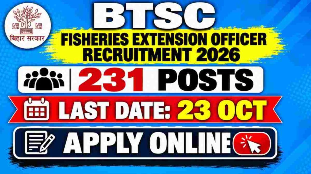 BTSC Fisheries Extension Officer Recruitment 2026