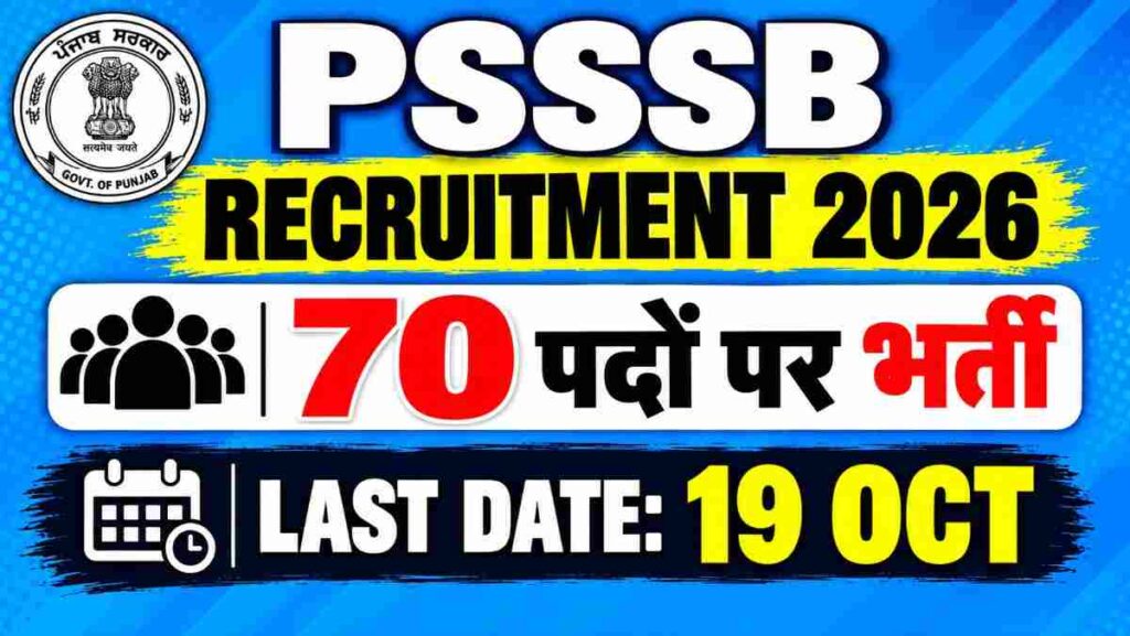 PSSSB RECRUITMENT 2026