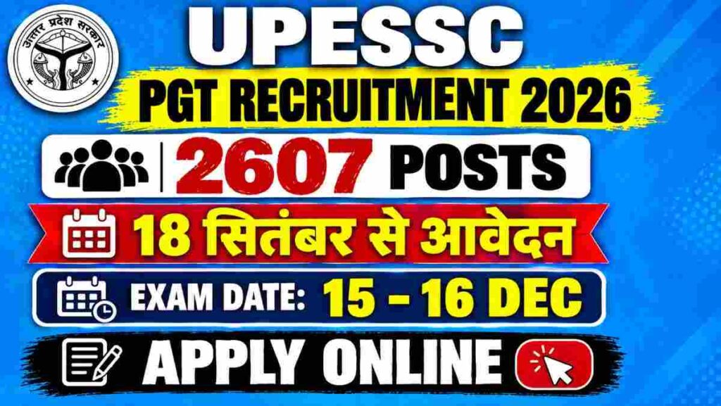 UPESSC PGT RECRUITMENT 2026