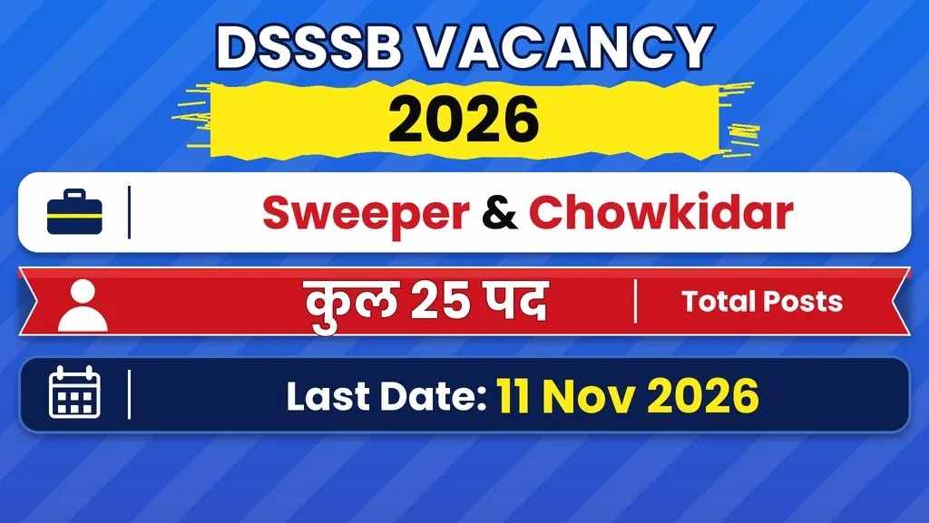 DSSSB Sweeper & Chowkidar VACANCY 2026